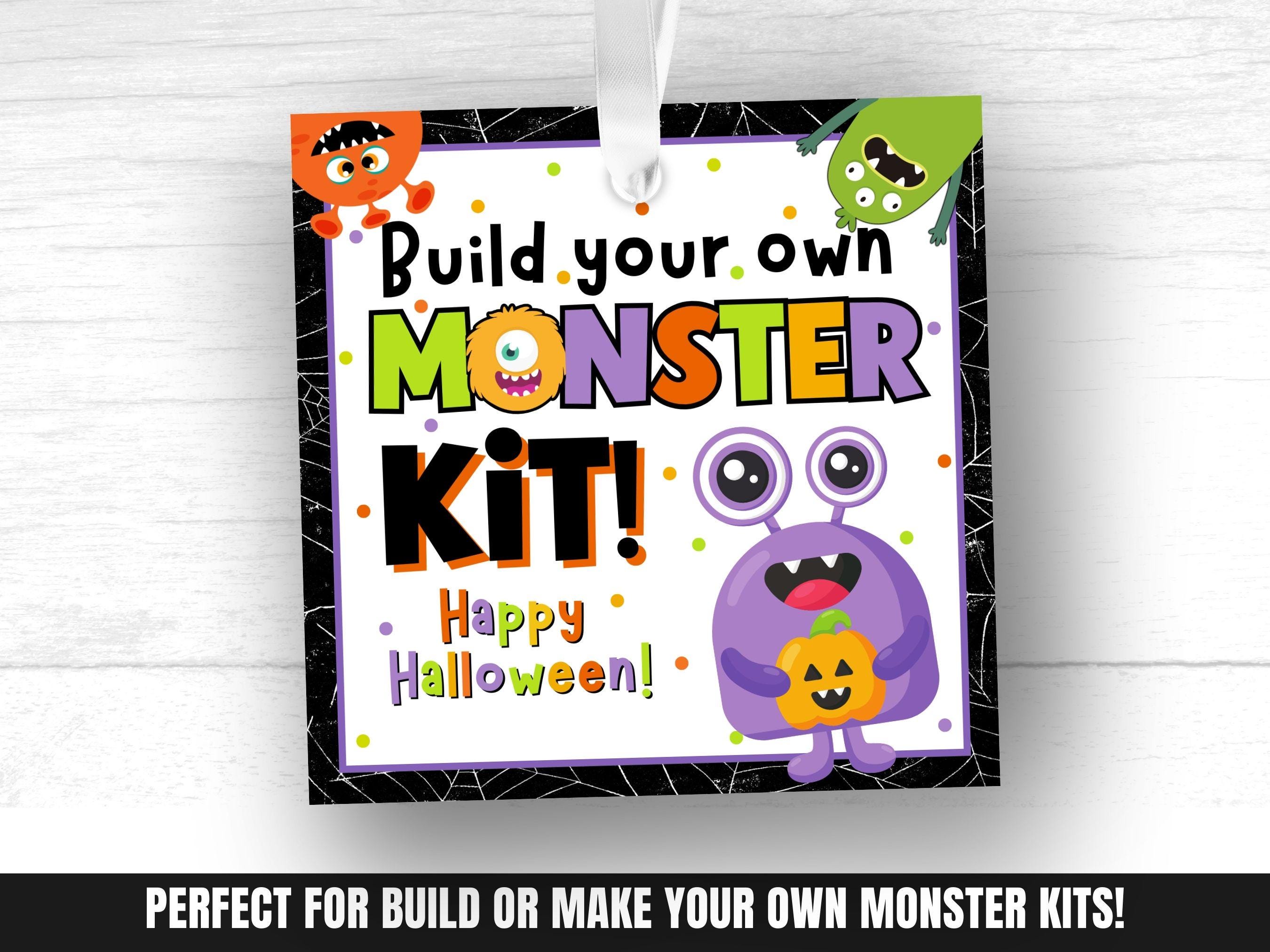 Make Your Own Monster Kit Tag Halloween Non Candy Classroom Gift Build ...