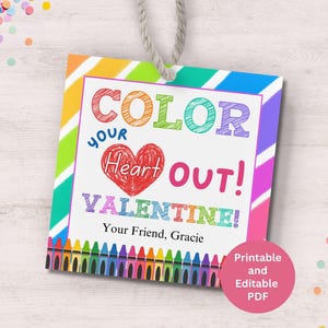 Buntstifte Valentinstag druckbare Klassenzimmer Valentinstag Karten, Klassenzimmer Valentinstag Tag Buntstifte, Valentinstag Kinder Karten bunte Buntstifte Tag