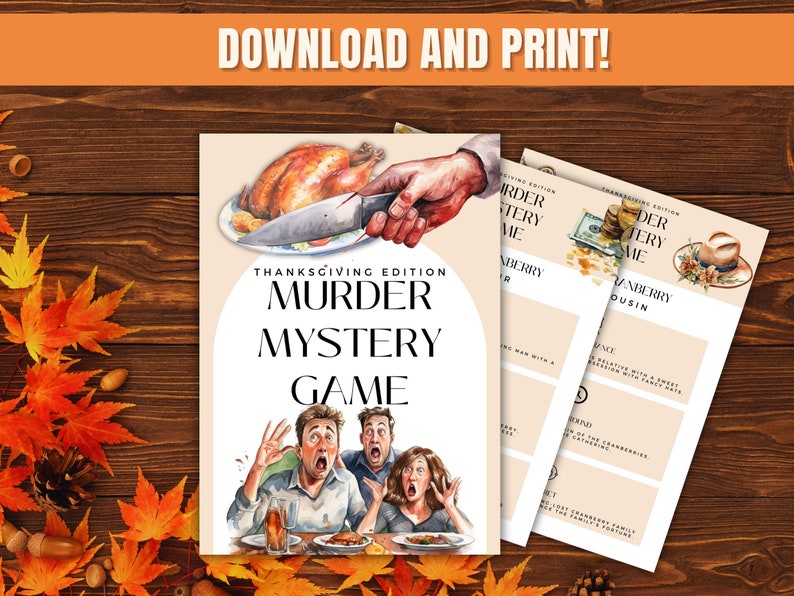Thanksgiving Murder Mystery Game for Murder Mystery Party DIY Murder ...