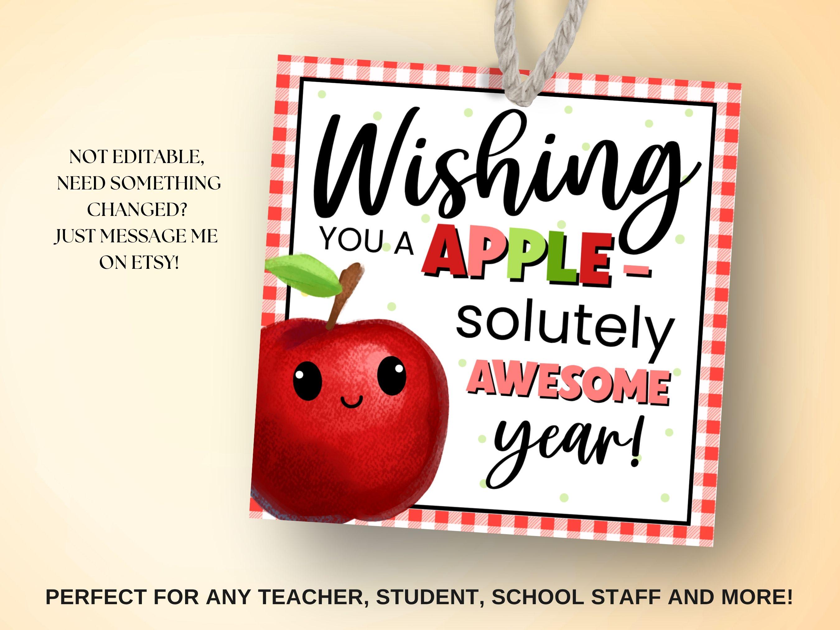 Apple Back to School Teacher Appreciation Tag Printable Student Back to ...