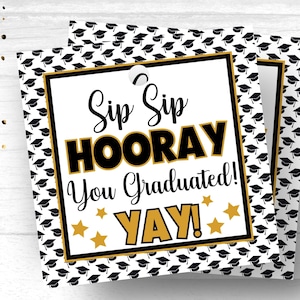 Sip Sip Hooray Graduation Tag Printable Sip Sip Hurray Graduation Tag Sip Sip Hooray Graduate Gift Tag Printable Sip Sip Hooray Tumbler Tag
