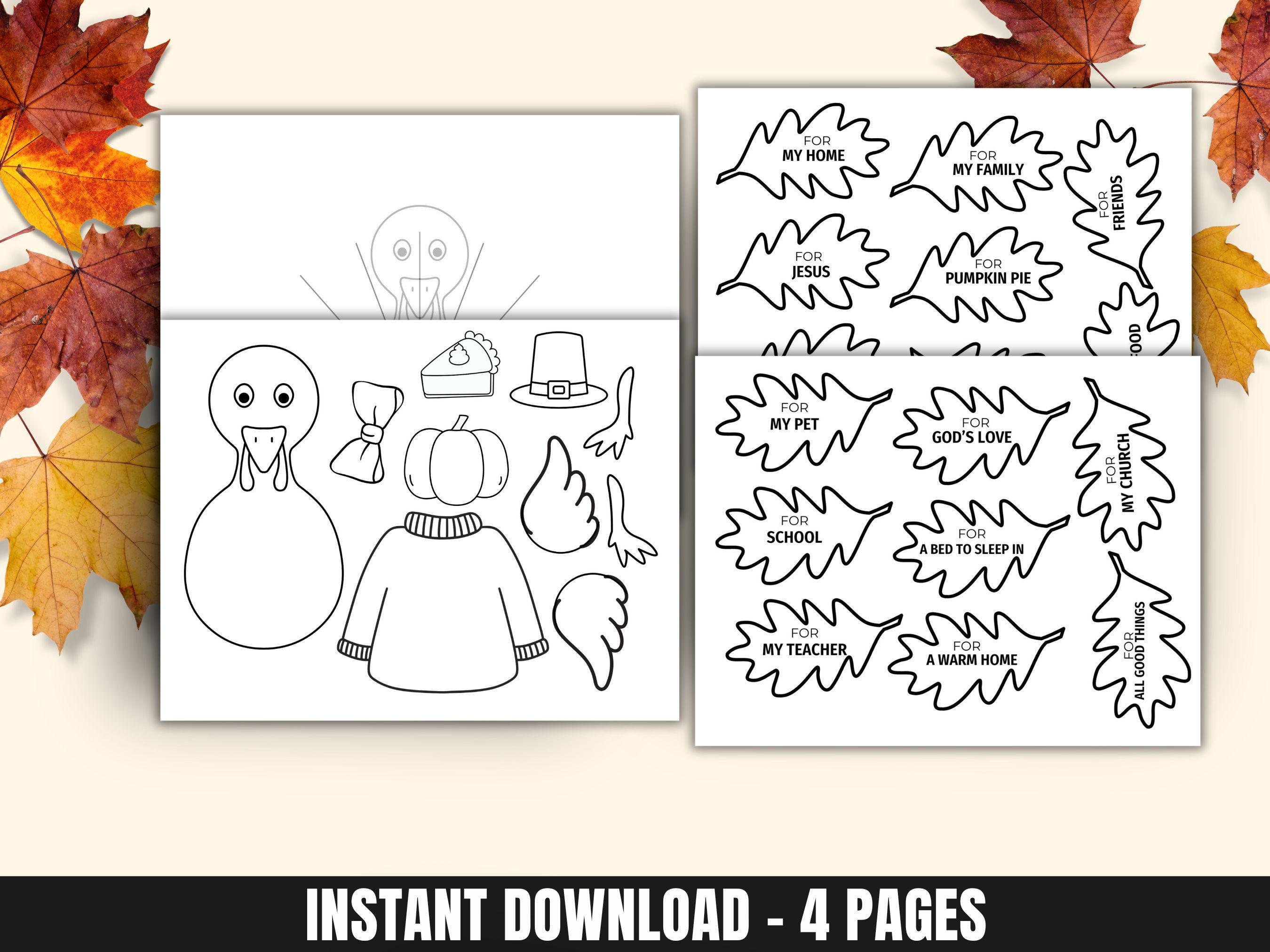Build a Turkey Sunday School Printable Craft for Thanksgiving – Kids ...