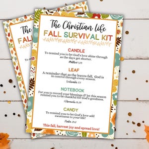 God&#39;s Survival Kit Christian Teacher Appreciation Church Volunteers Gift Fall-Inspired Christian Ministry Gift Ideas Christian Friends Gift