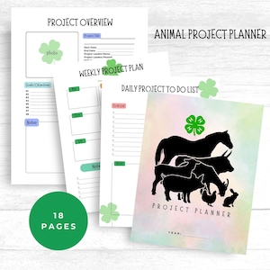 Animal Project Planner Animal Proect Organizer Livestock Management Planner Printable Animal Fair Organizer Animal Marketing Planner
