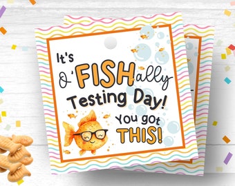Fish Cracker Good Luck Testing Tag Snack Tags Student Good Luck Test Tag Teacher Good Luck Tag Classroom Snack Testing Tag Good Luck Tag