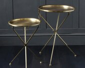 NEST OF TABLES - Brass Folding tray tables