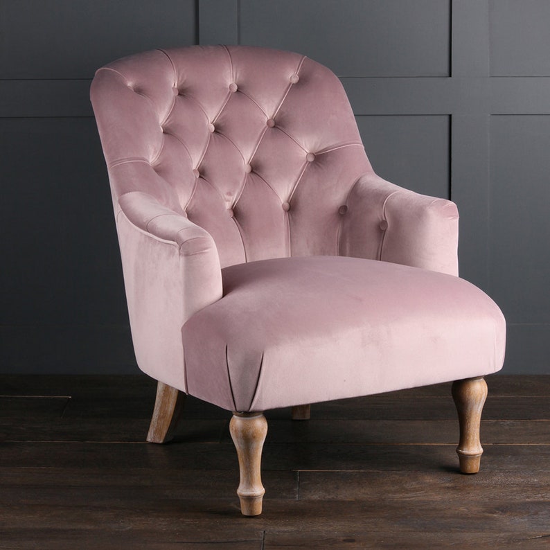 Portman Accent Chair Armchair Button Back Detail Heather Pink Etsy UK