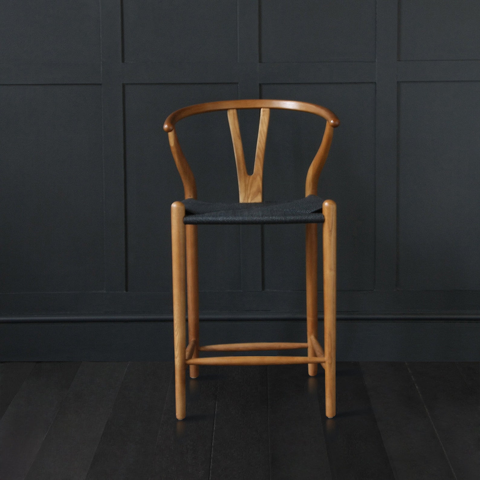 Wishbone Bar Stool Hans Wegner Scandinavian Inspired Y Back Etsy