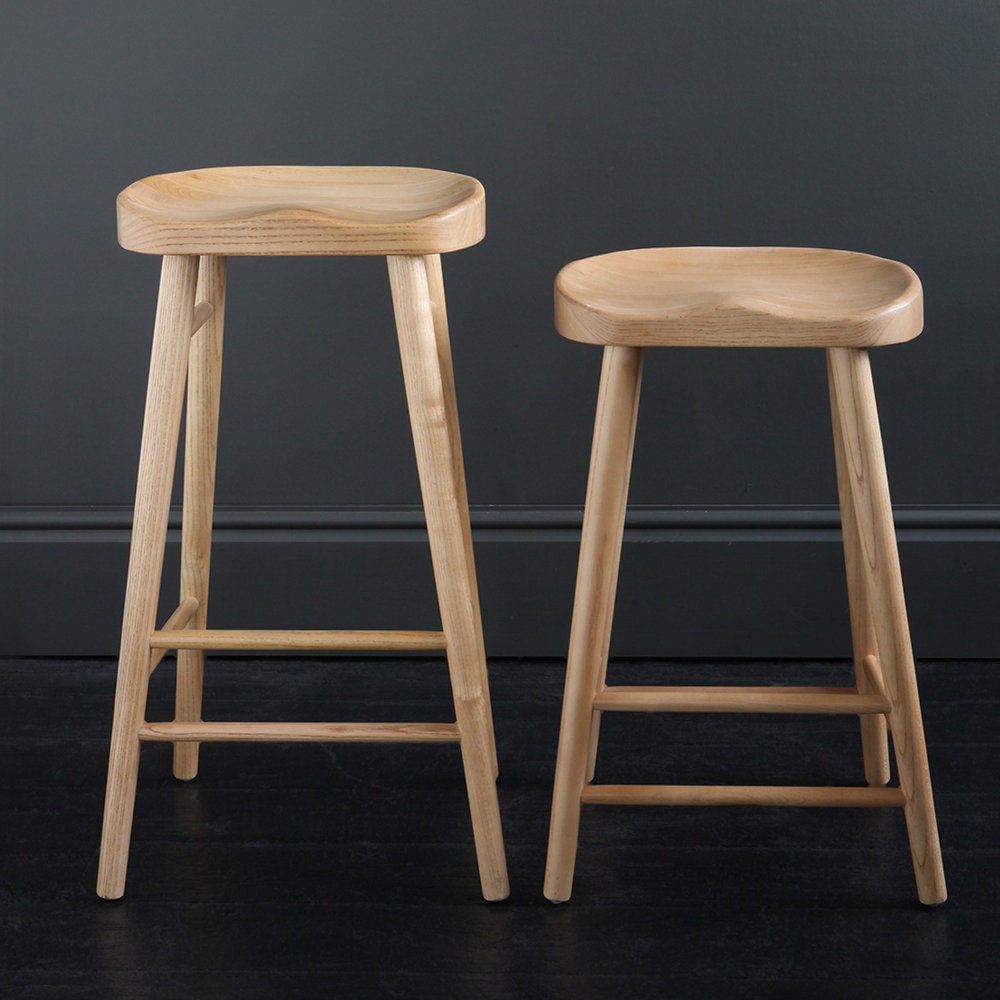 Shaker Bar Stool Solid Ash Wood Kitchen Counter Cafe Nordic Etsy