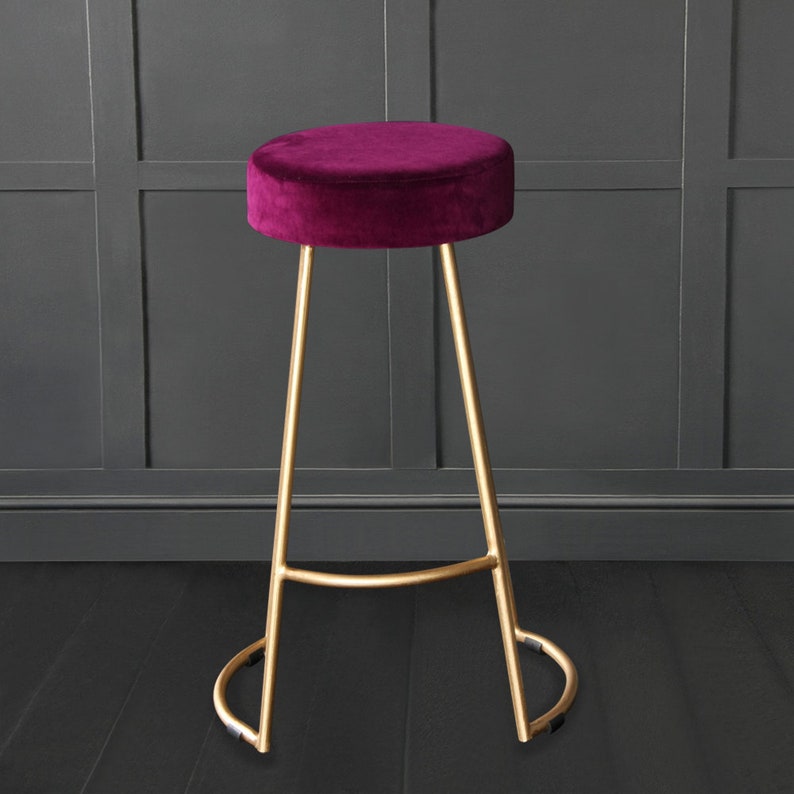 Tapas Cocktail Bar Stool Velvet or Leather Upholstered Seats Etsy UK