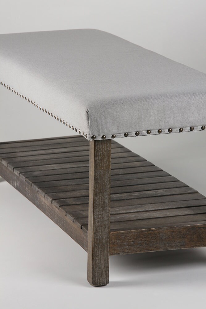 Lydia Upholstered Bench Hidden Storage Seating Canvas Seat Etsy UK