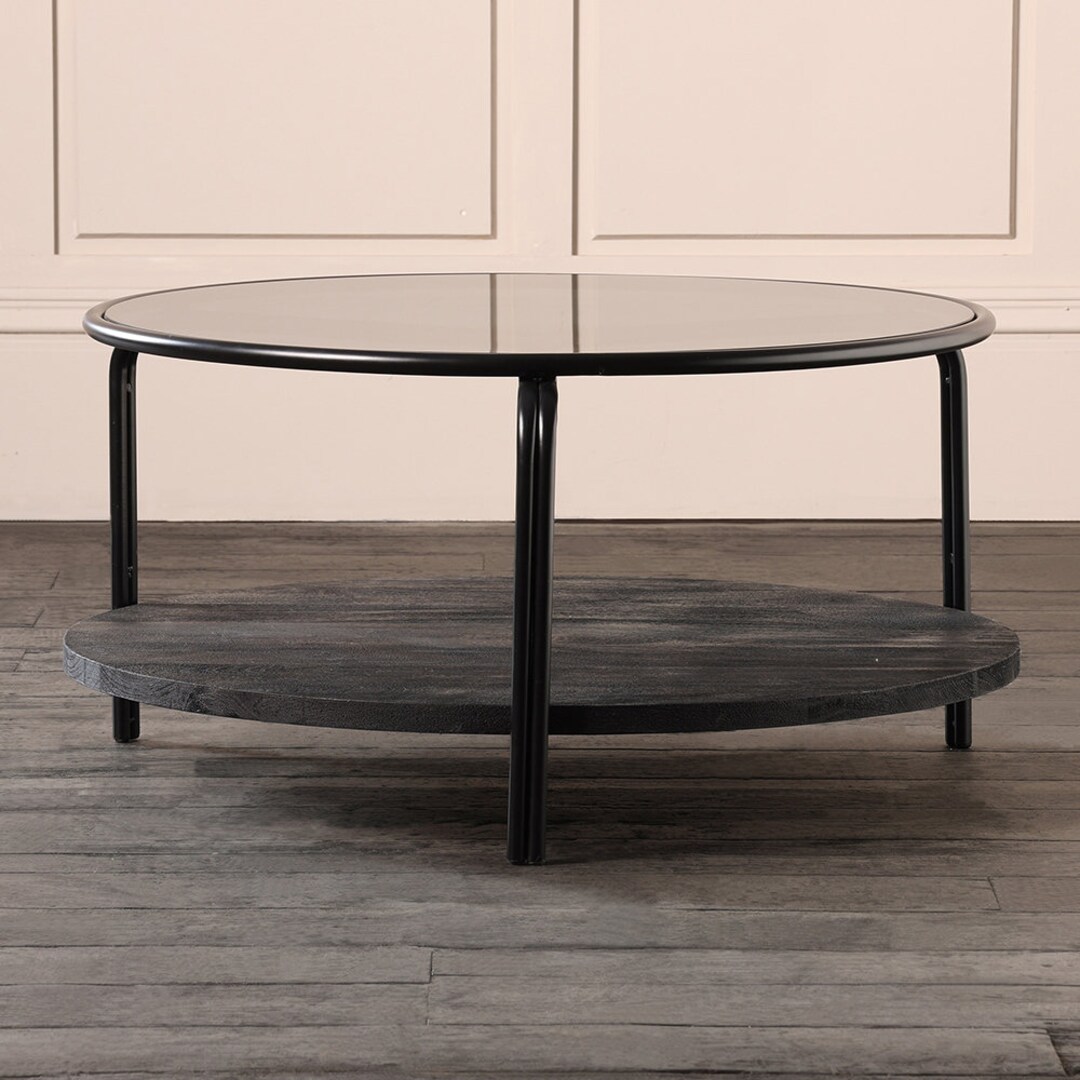 Zenith Coffee Table Round Handmade Glass Top Metal Frame With Etsy UK