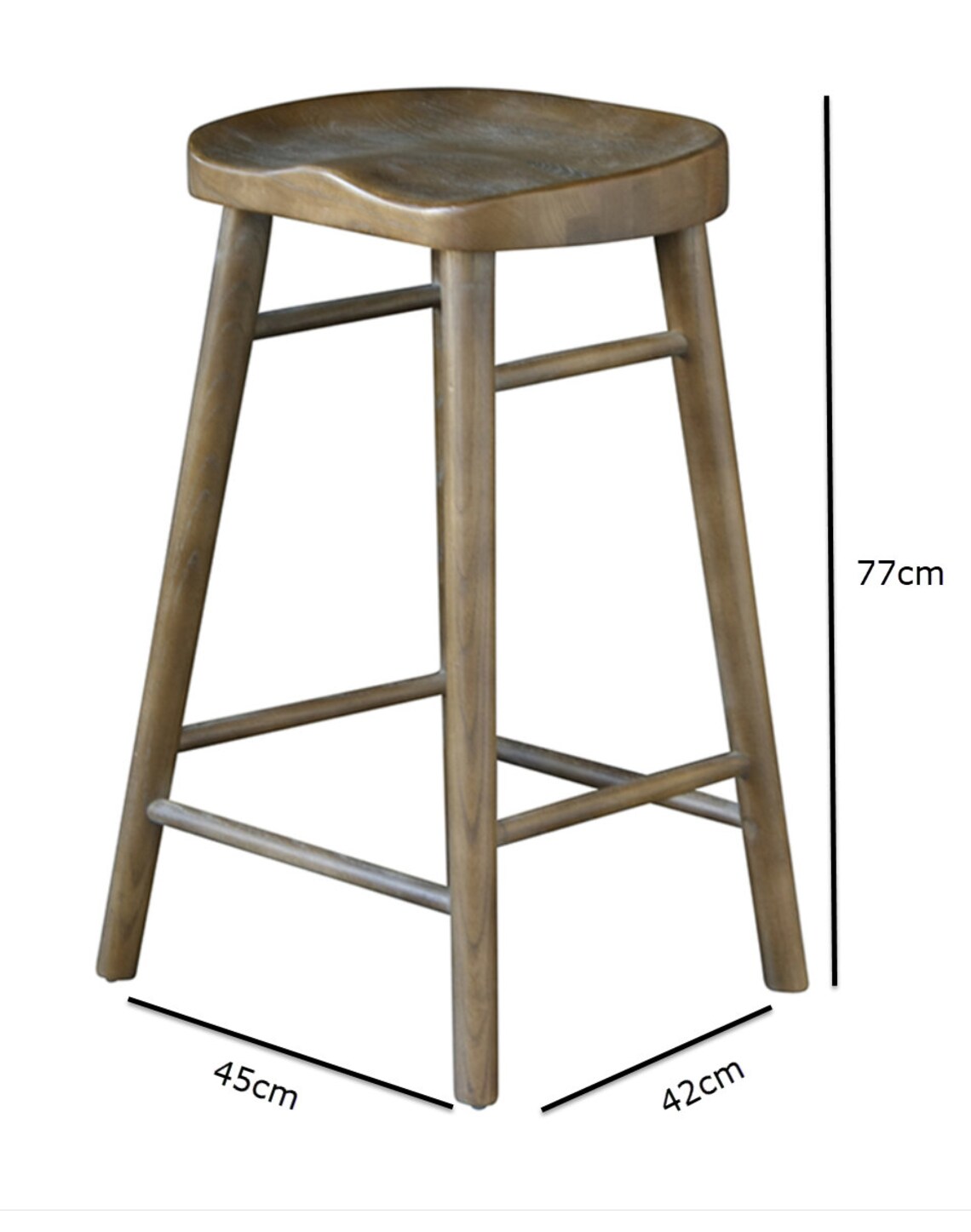 Shaker Bar Stool Solid Wood Kitchen Counter Seating Nordic Etsy