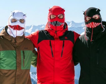 Creepy balaclava Mask: Funny Crochet Ski Face Warmer