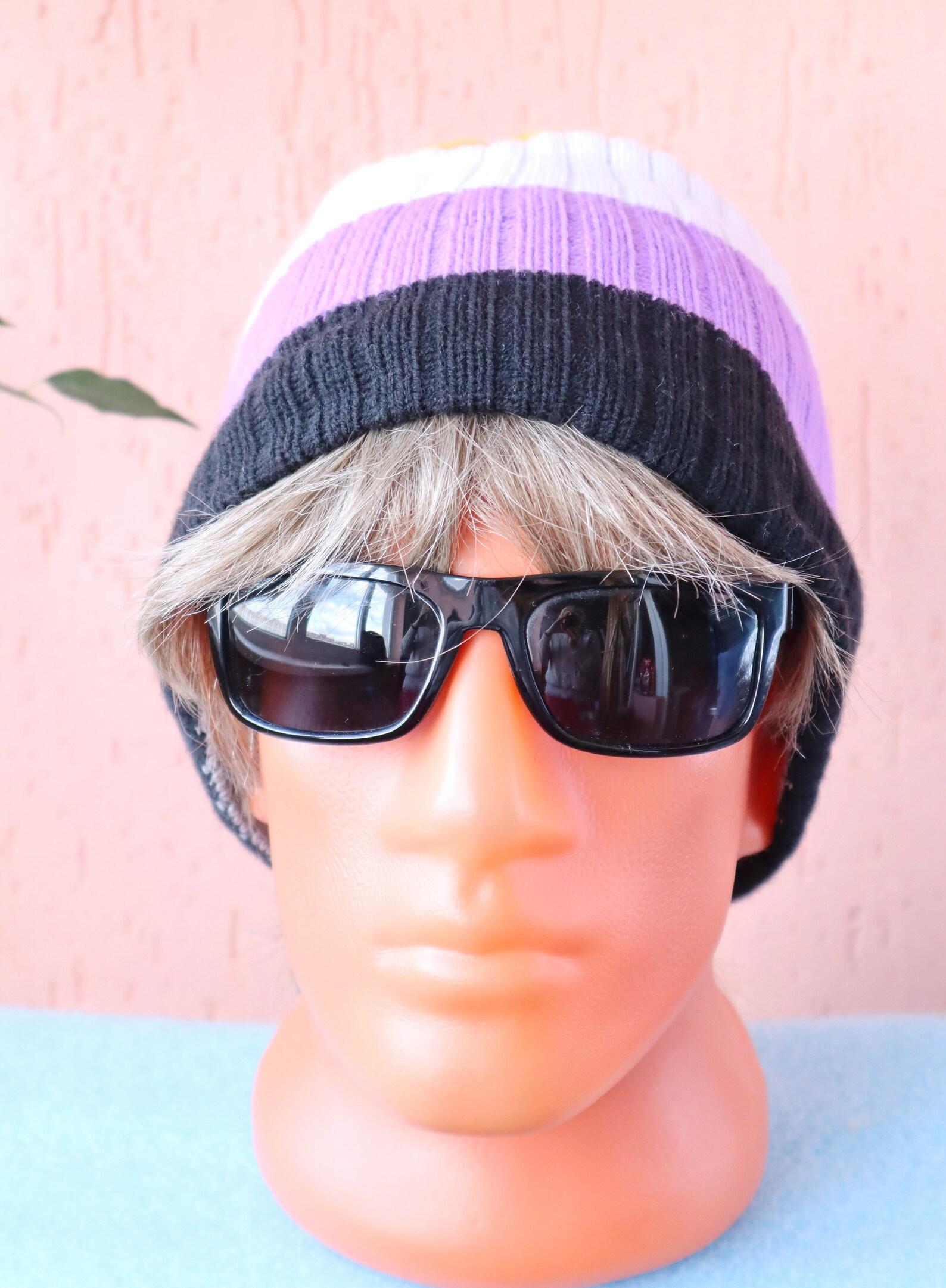 Nonbinary flag nonbinary they Pride Beanie Hat LGBTQ | Etsy