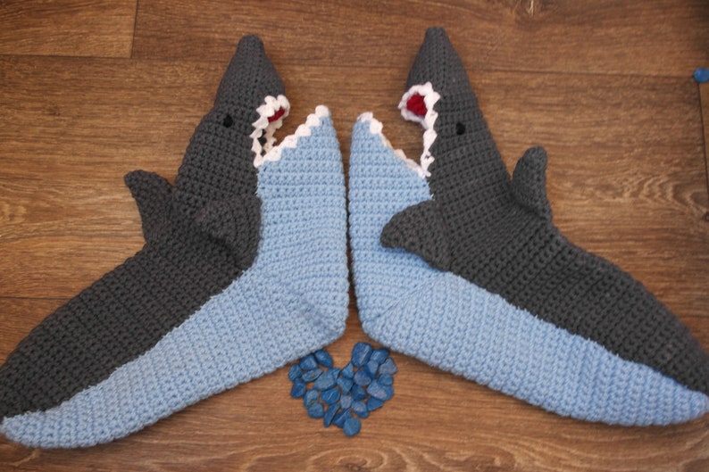Socks Shark Slippers,customizable socks, personalized socks,fuzzy socks. for Adult Sizesladies slippers,shark week,slippers men, shark image 4