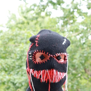 Halloween Knitted Funny Mask,Crochet Balaclava,Women Men Hat,Ski Face Mask,Face Warmer,Knitted Balaclava Mask,Knit Balacklava,Knit Beanies