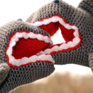 Hand Crocheted, shark,Clothing and Accessories,crochet Accessories,Gloves & Mittens,Gift Ideas TO ORDER for Teen, men and women image 4