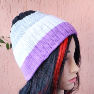 Asexual Knitted Pride Beanie Hat LGBTQ+ Pride, asexual pride wear,asexual accessories