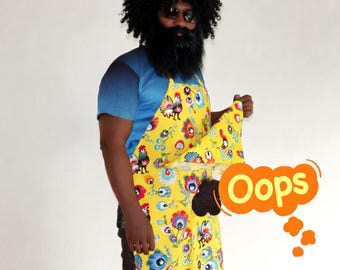 Black penis Funny Chef Apron, Gag Gift , Grilling Apron for Men