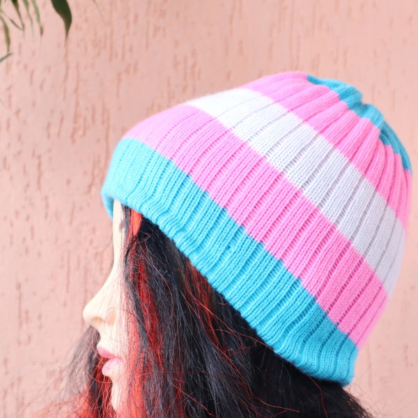 LGBT Trans Beanie Hat Flag Transgender Beanie Knitted hat Transgender Pride