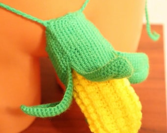 Crochet Corn Thong for Men, Funny Gag Gift, Handmade Willy Warmer, custom panties