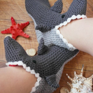 Socks Shark Slippers, Comes in a Gift Box, customizable socks, personalized socks, fuzzy socks, for Adult  slippers,shark week,slippers men