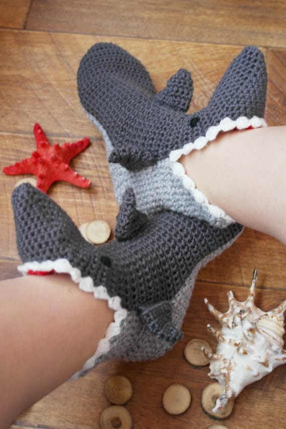 Socks Shark Slippers,customizable Socks, Personalized Socks,fuzzy Socks.  for Adult Sizesladies Slippers,shark Week,slippers Men, Shark -  Canada