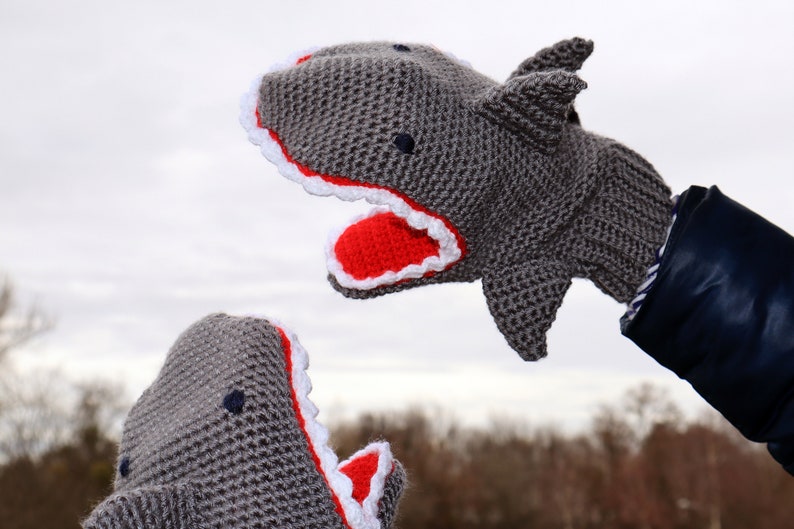 Hand Crocheted, shark,Clothing and Accessories,crochet Accessories,Gloves & Mittens,Gift Ideas TO ORDER for Teen, men and women image 9