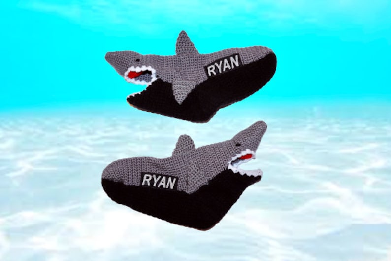 Socks Shark Slippers,customizable socks, personalized socks,fuzzy socks. for Adult Sizesladies slippers,shark week,slippers men, shark image 7