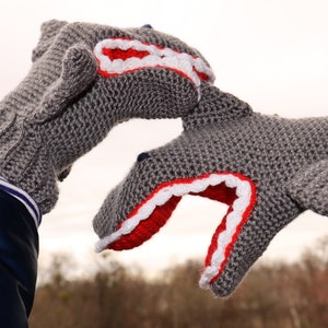 Hand Crocheted, shark,Clothing and Accessories,crochet Accessories,Gloves & Mittens,Gift Ideas TO ORDER for Teen, men and women image 6