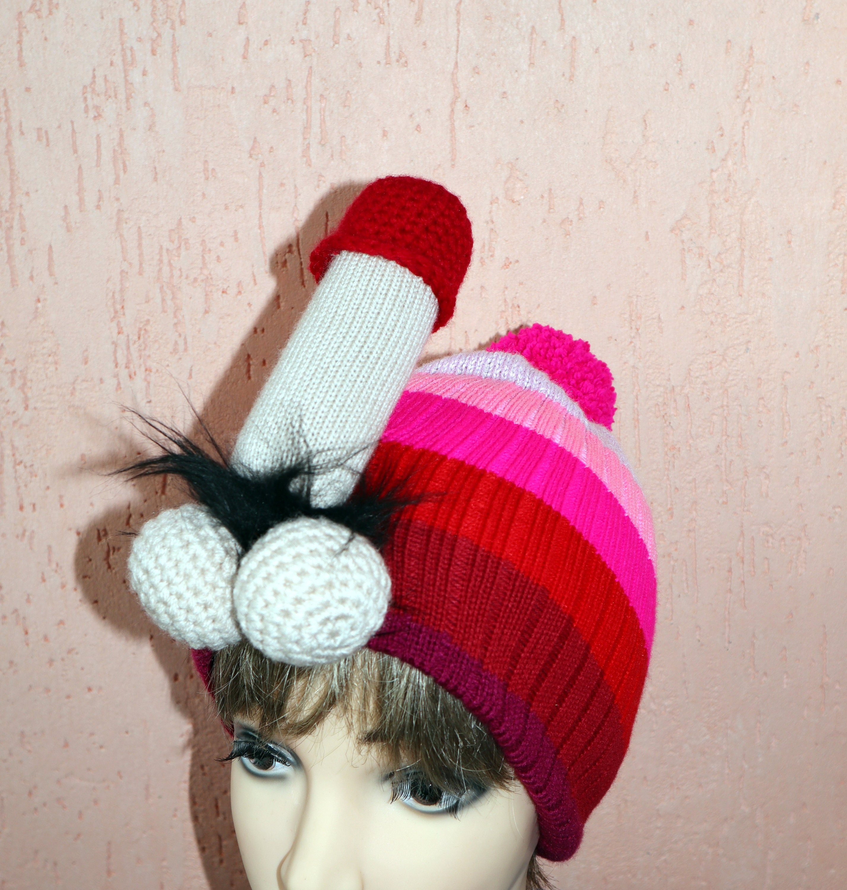 Bachelorette Penis Edwardian Hat Pink Red Hat Penis Gifts Slouchy Hat Funny Adult Gift Gift For Sister 40th Birthday Gifts Penis Ornament