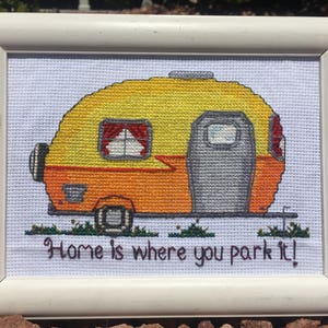 Cross Stitch Trailer pattern, Wanderlust trailer, summer outdoor trailer