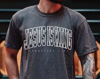 More colors | Customizable | Personalizable | Jesus is King | Comfort Colors T-shirt | Christian Apparel, Tees, Gift, Bible | Aesthetic tee