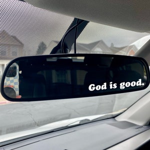 Different messages to choose from | Christian car mirror decal  | Faith sticker | Gift | Rearview | Bumper | God is good and more!