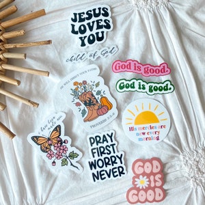 Build Your Own Christian Vinyl Sticker Pack | Faith stickers | Christian stickers | Religious decals, Jesus, bible verse, laptop, notebook