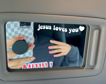 Different messages to choose from | Christian car mirror decal  | Faith sticker | Gift | Rearview | Bumper | Jesus loves you | WWJD