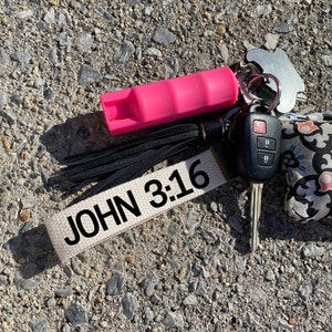 Choose your Bible verse | Natural or Black fabric | Handmade Keychain︱Christian key fob | Faith wristlet | cotton, bronze