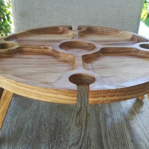 Personalized Wooden Wine Table: Foldable Picnic Table Gift