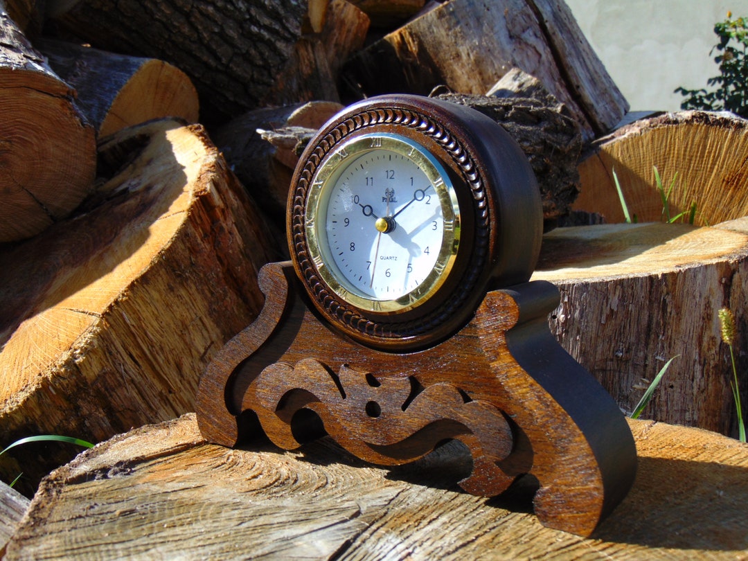 Wood Clock Wooden Clock Wood Watch Mantel Clock Table Clock Chiming