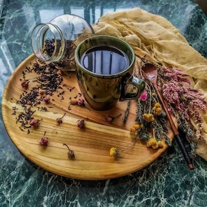 Cherry Wood Plate: Round Wooden Serving Platter