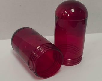 Crouse-Hinds Ruby Red Explosion Proof Lamp Globe 6.5" | Industrial Light Shade 3" Fitter