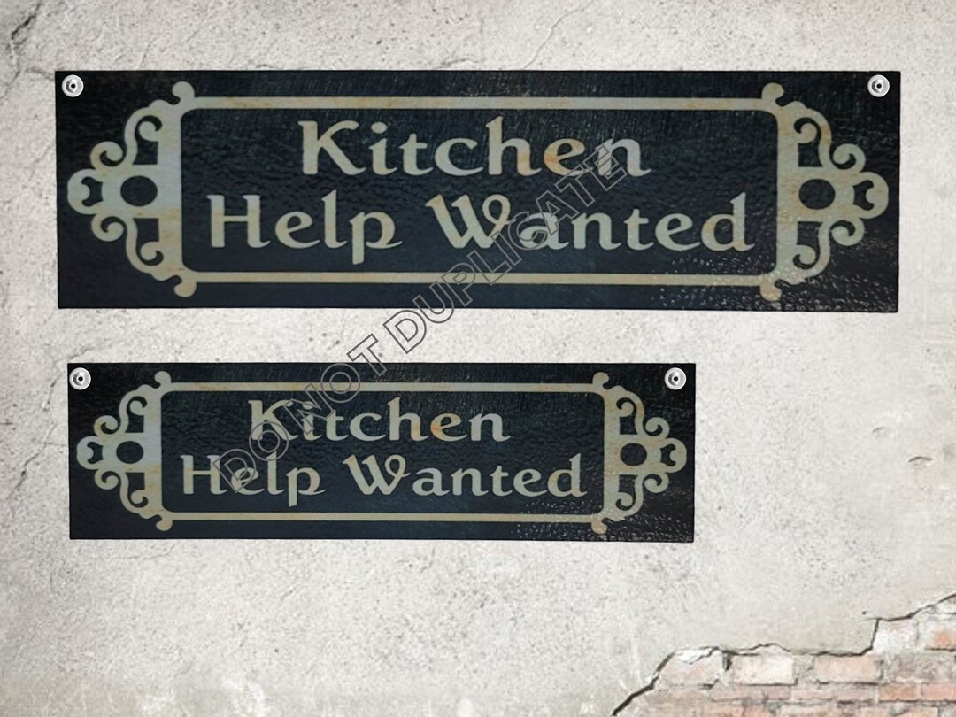 Kitchen Help Wanted Sign Rustic Kitchen Decor Etsy