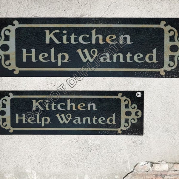 Kitchen Help Wanted Sign Rustic Kitchen Decor