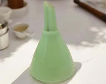 Vintage Glass Jadeite Funnel Retro Kitchen Decor