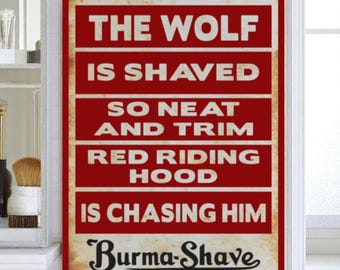 Retro Burma Shave Barber Sign – Vintage Aluminum Wall Art