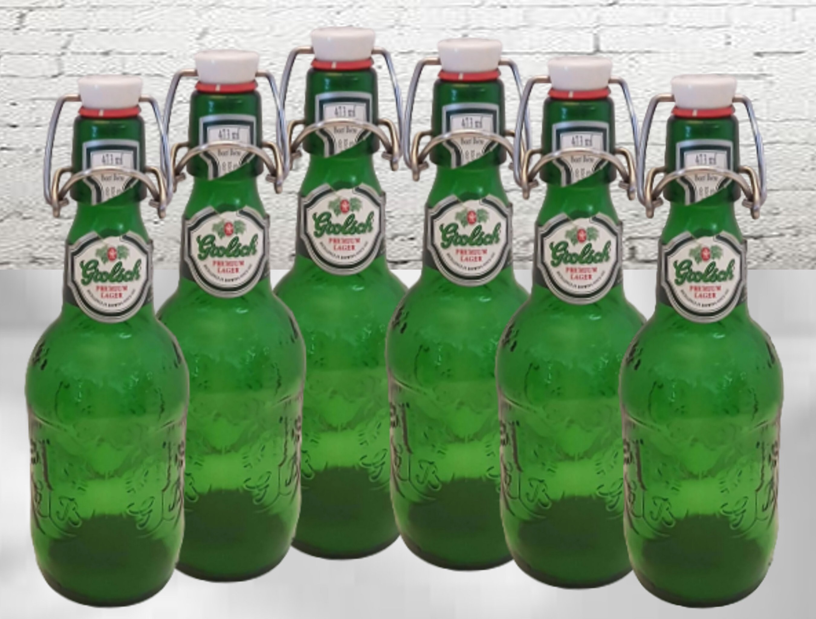 Beer Bottle Vintage Grolsch Green Glass With Porcelain Swing Etsy