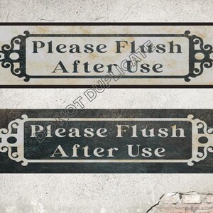 Please Flush Bathroom Sign Rustic Decor