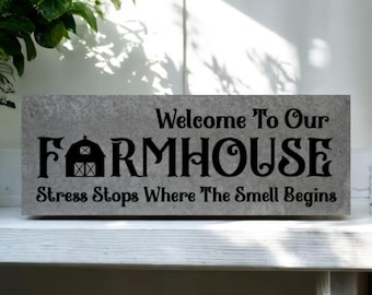 CREATCABIN Targa in Metallo Gallo Welcome To The Funny Farm Poster retrò Targa Citazioni Decorazione Vintage Appendere alla Parete per Fattoria Cortile Fattoria Casa Soggiorno Camera Letto 20x30cm