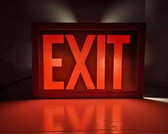 Vintage Theater Exit Sign – Antique Displayable Collectible